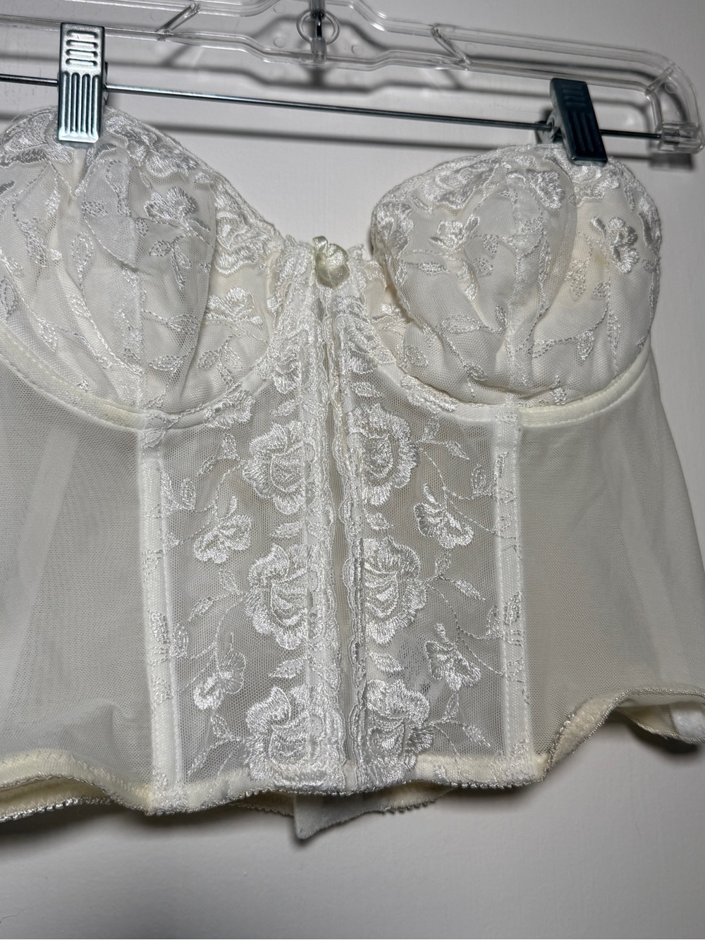 Secret Treasures Elegant Cream Lace Bustier Bra Top - Women Intimates 36C